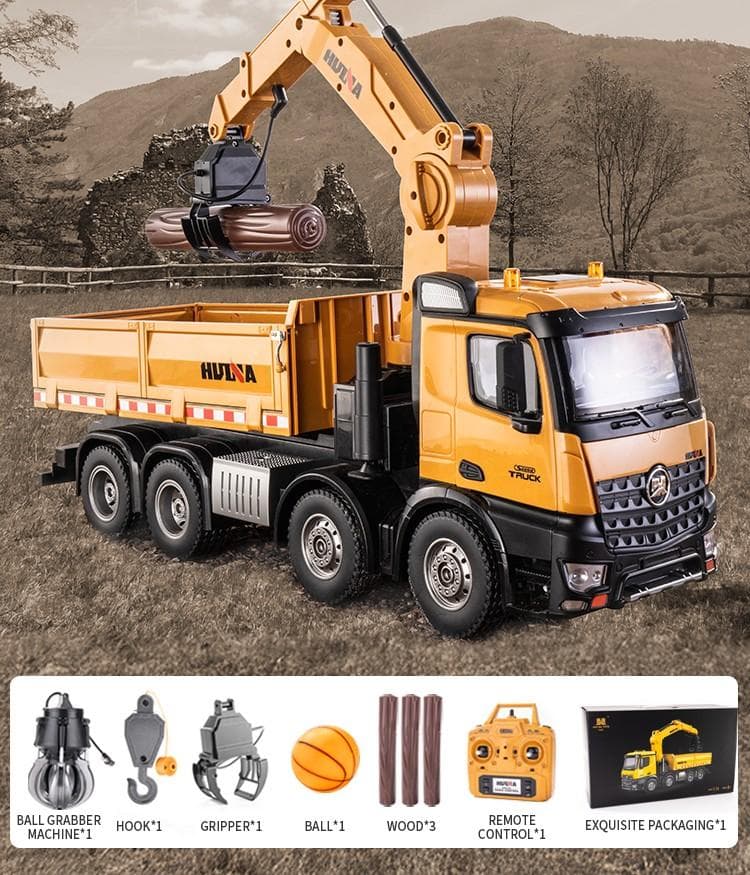 1/14サイズ　折り曲げクレーントラックラジコンHUINA　1538