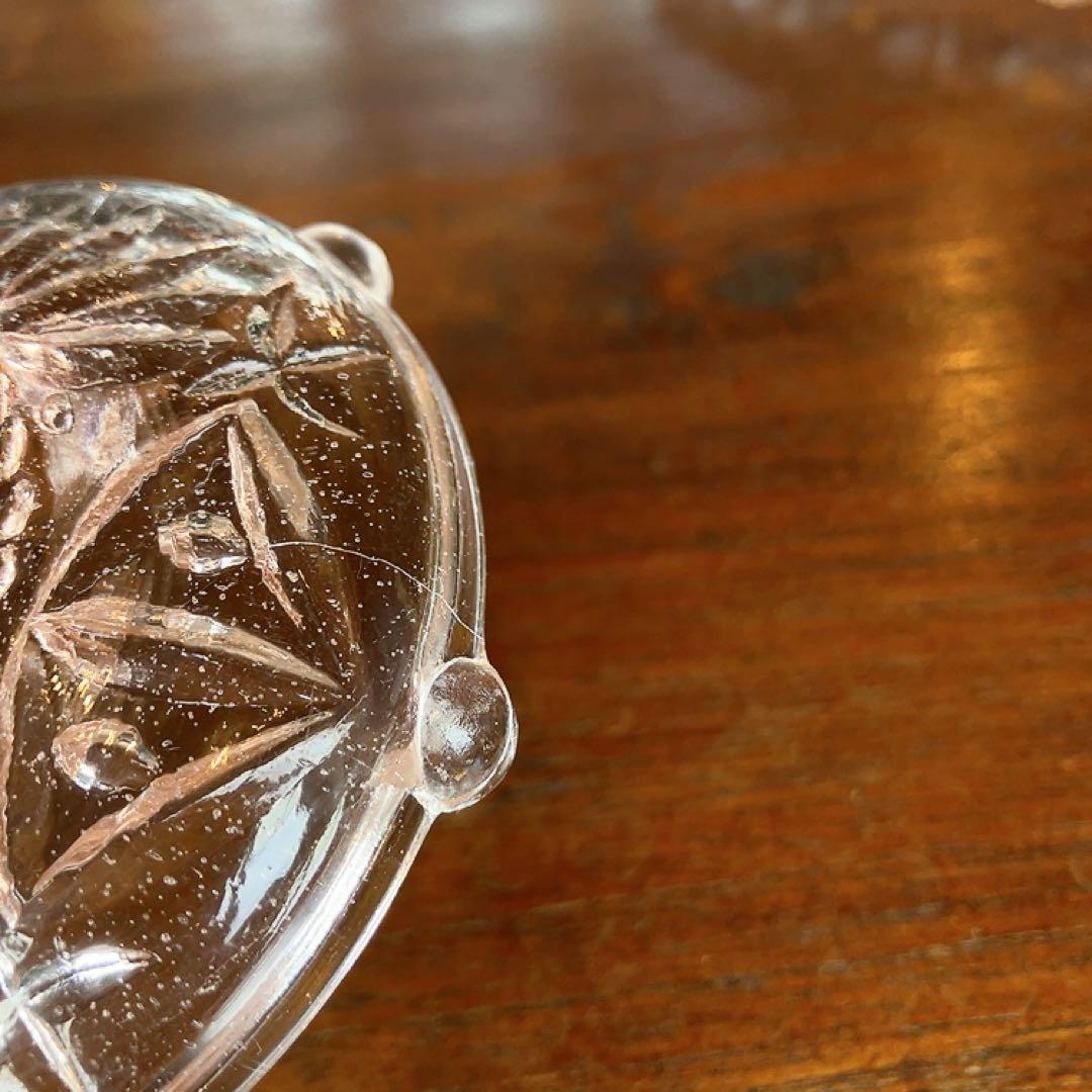 アンティーク ピンクガラスのプレート キャンドルスティック 小物入れ 4点揃え