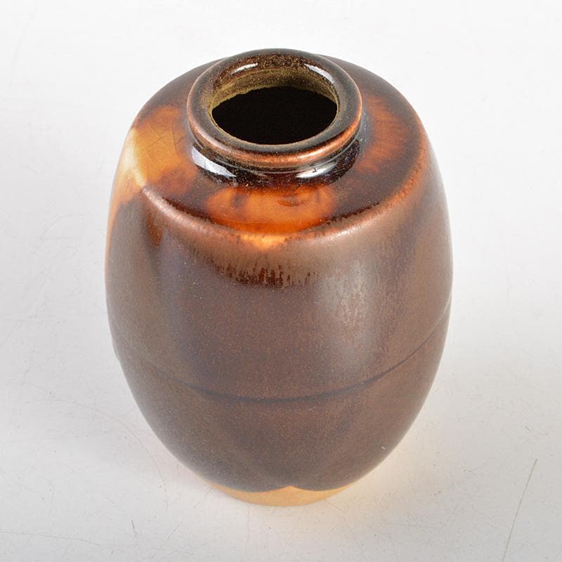 茶道具　洛東香月作　肩衛茶入　仕覆付　共箱　V　6181