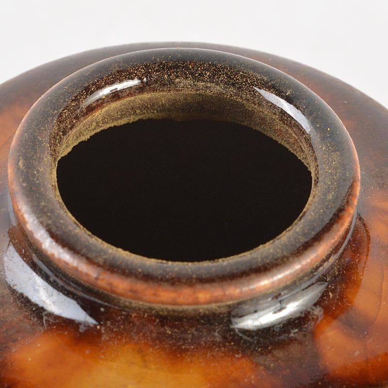 茶道具　洛東香月作　肩衛茶入　仕覆付　共箱　V　6181