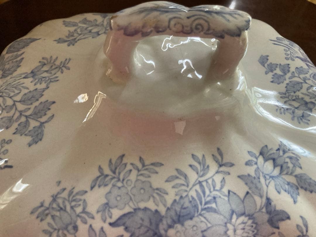 【美品】アンティーク　チュリーン ブルー＆ホワイト アジアティックフェザンツ