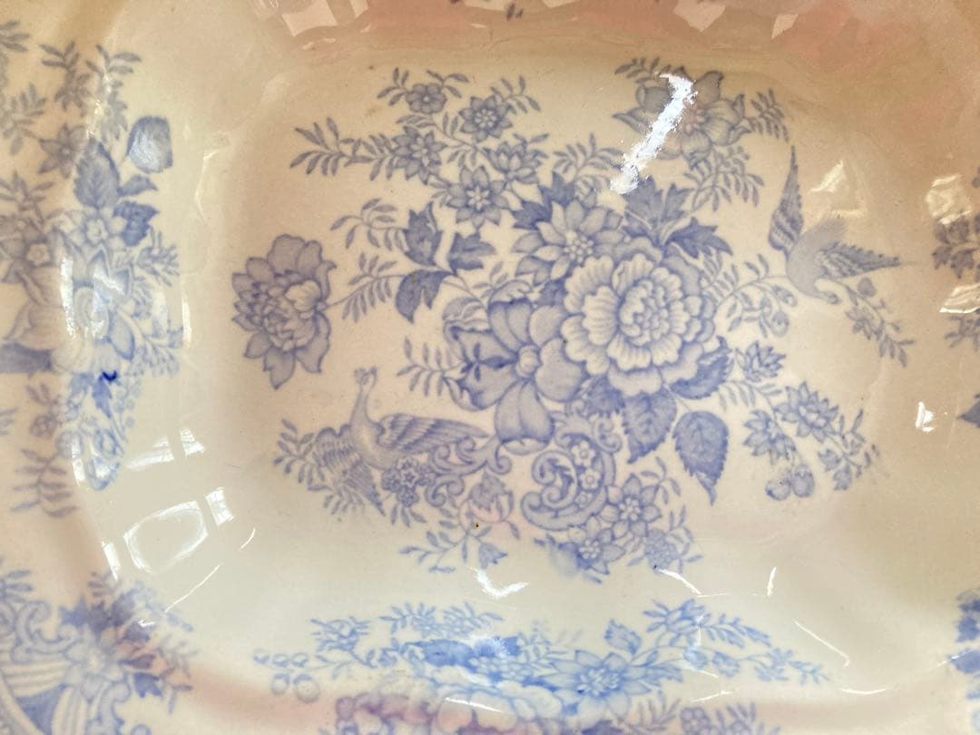 【美品】アンティーク　チュリーン ブルー＆ホワイト アジアティックフェザンツ