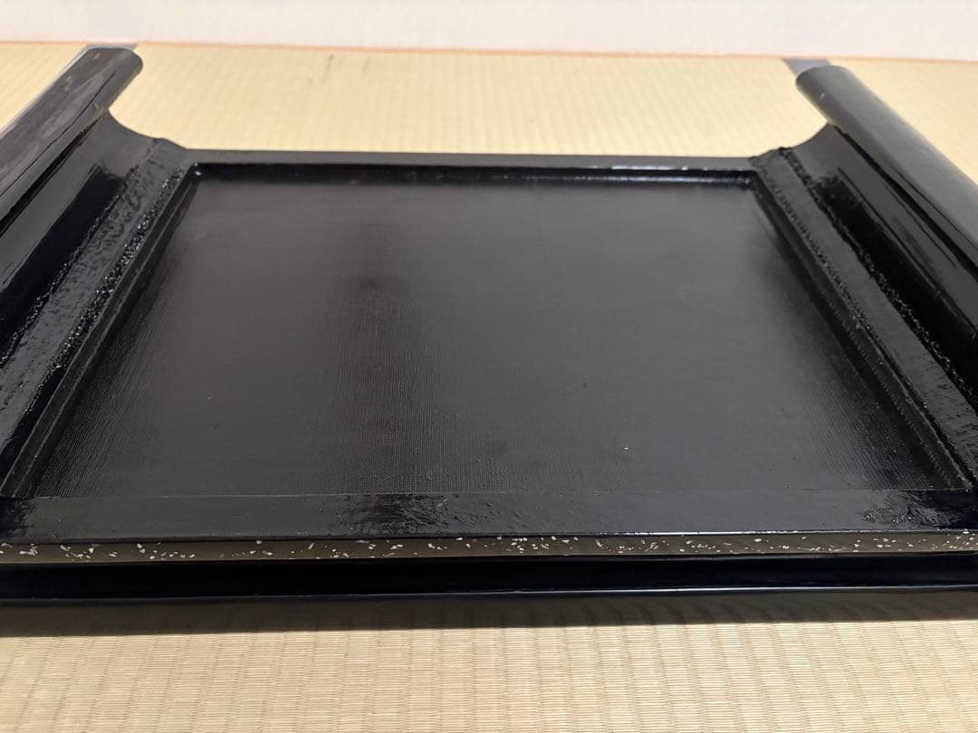 津軽塗？巻足螺鈿花台(大型)平卓　飾り台　盆栽台