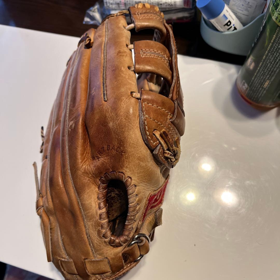 ZETT 硬式グローブ 茶色 使用感ありサード用