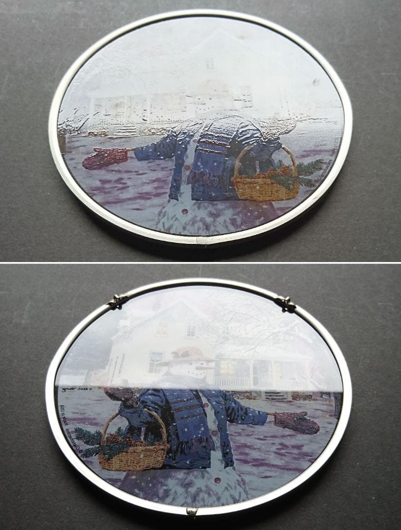 クリスマス ステンドグラス man スノーマン グラスマスターズ社