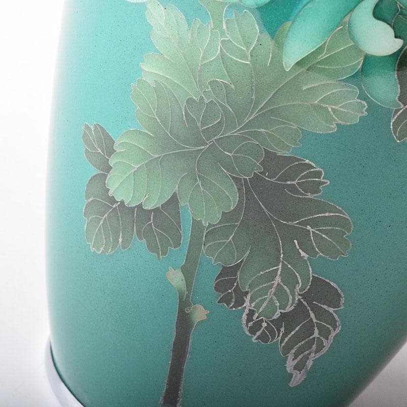 七宝焼　諸官庁御用達　野口製作所　花文　花瓶　共箱　M　R8356