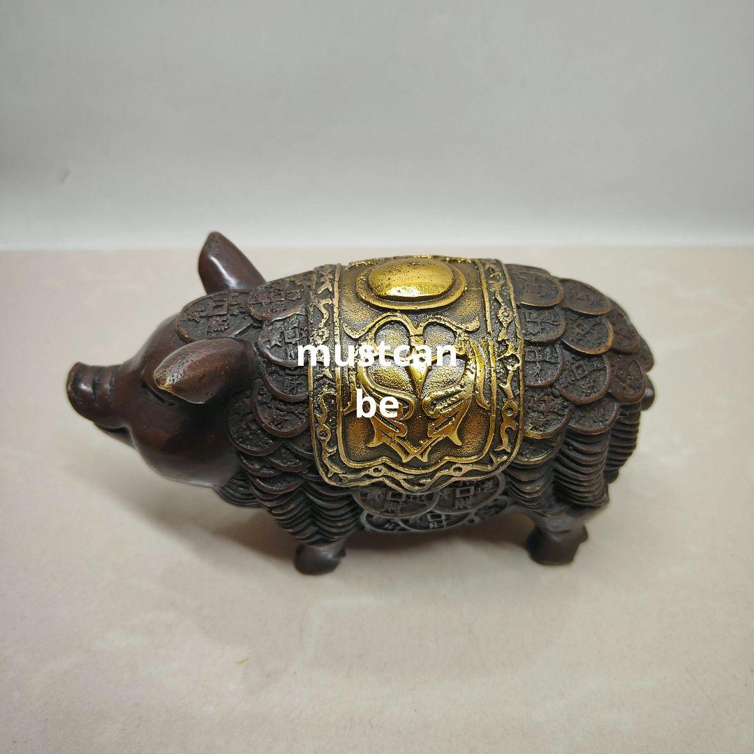 銅器 銭猪 茶道茶寵 客間 玄関 装飾品 工芸品 置物