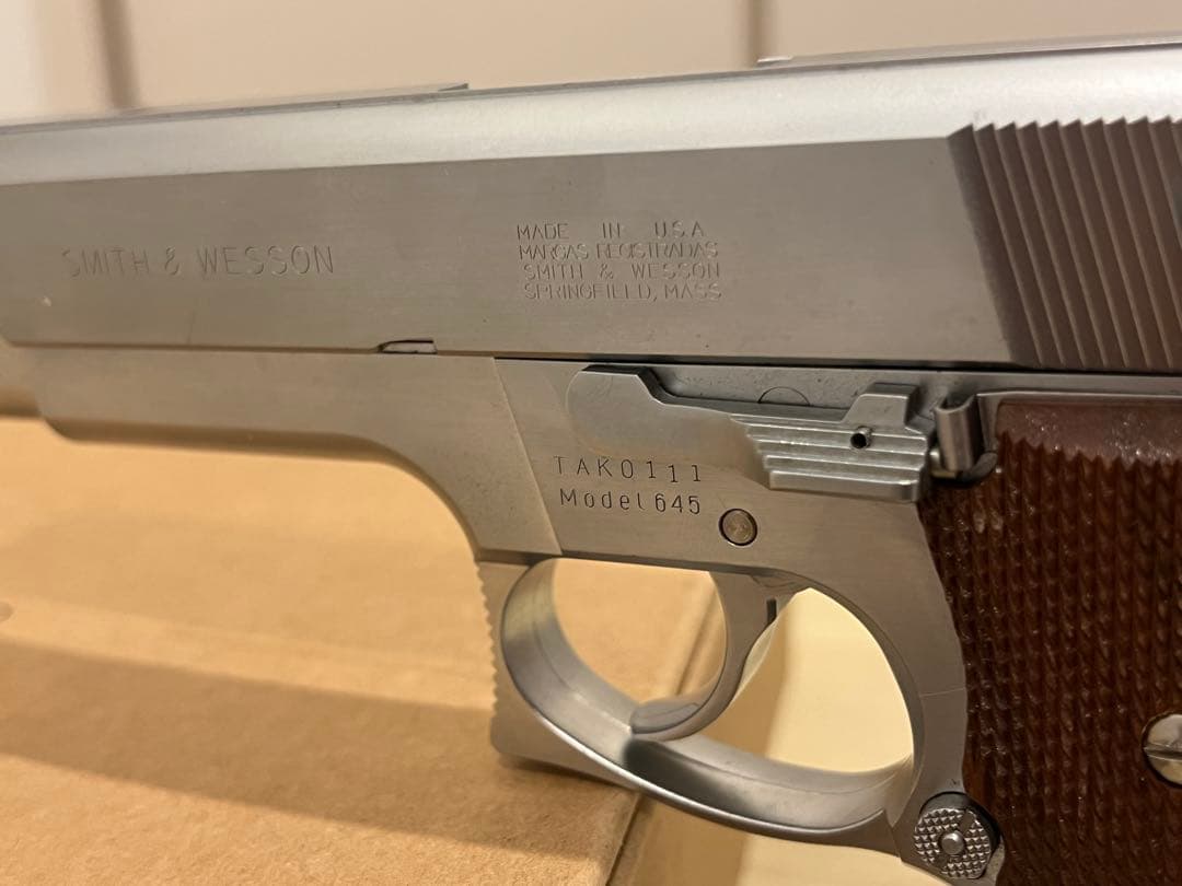 【MGC】S&WM645 固定スライドガスガン　木製グリップ付き