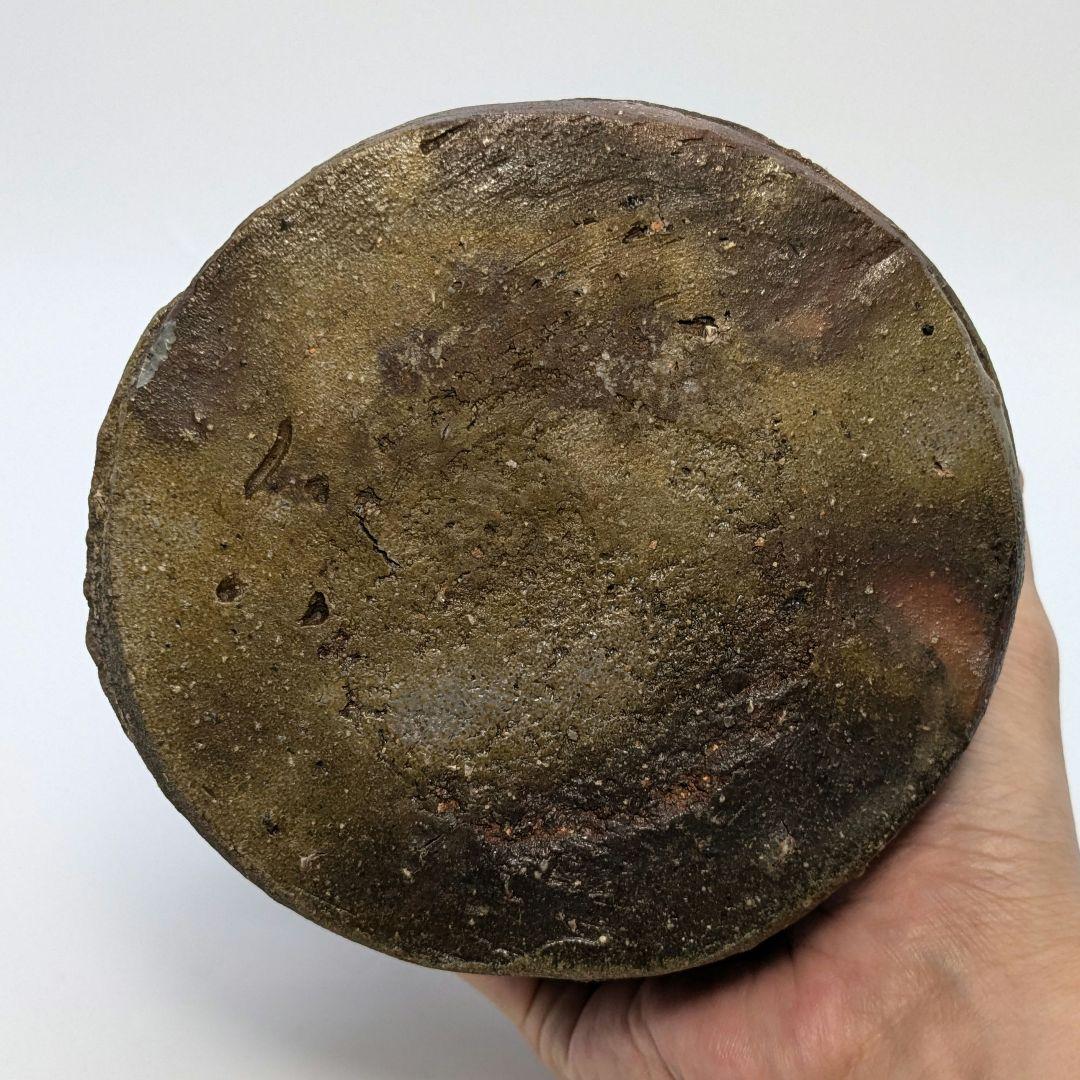 岡山県重要無形文化財 金重晃介 備前焼 耳付花入 共箱 花瓶 花器 置物 茶道具