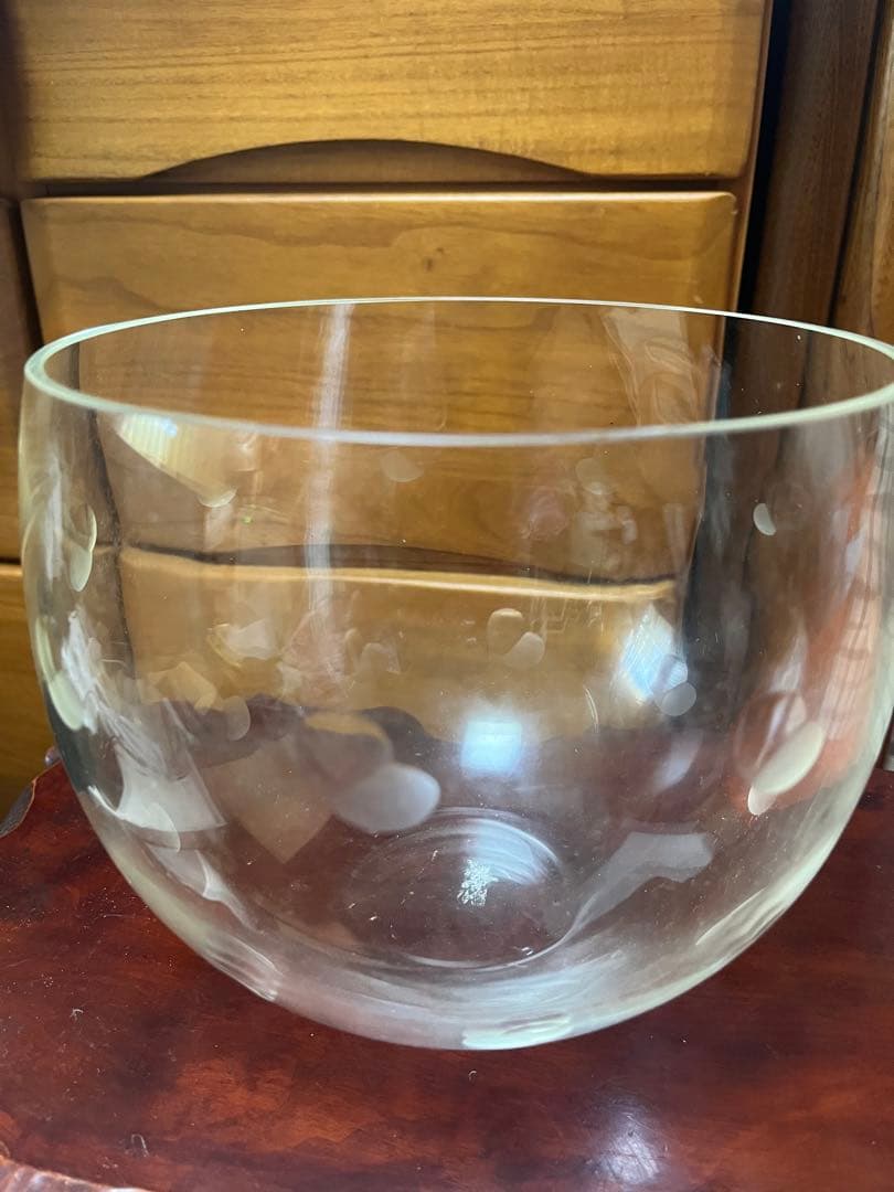 ガラス花瓶　煎茶道具　水指　ギヤマン　アンティークガラス　金魚鉢　花器　生花