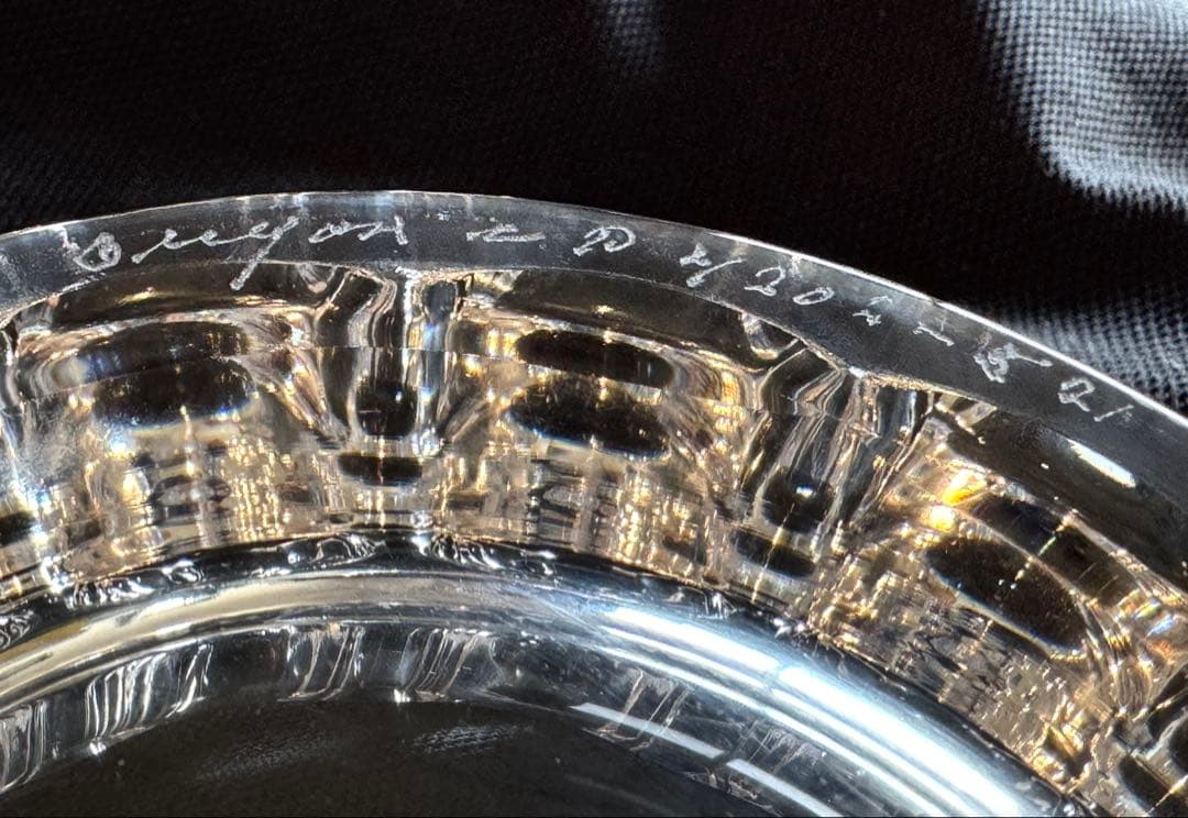 オレフォスクリスタルボウル 2個セット 1970年代 ガラス製花型ボウル