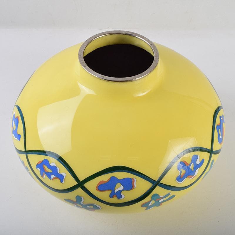 七宝焼　黄釉　花瓶　M　R9074B