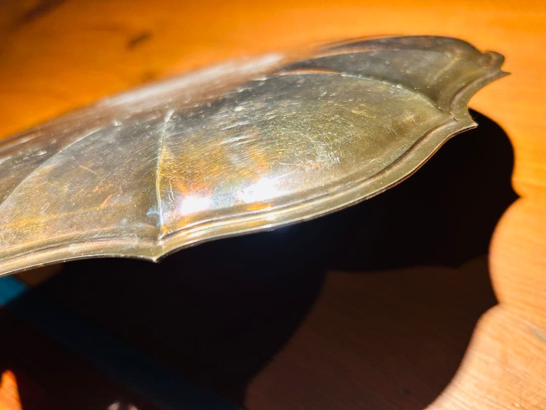 USAアンティーク】 シルバープレート　大皿　トレー　トレンチB