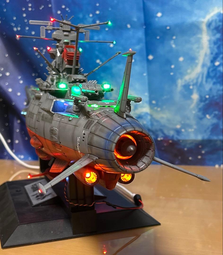 宇宙戦艦ヤマト　1/500フル電飾、墨入れ、つや消し塗装、完成品
