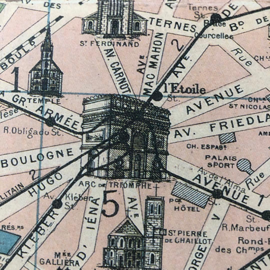 パリ市内地図　リトグラフポスター