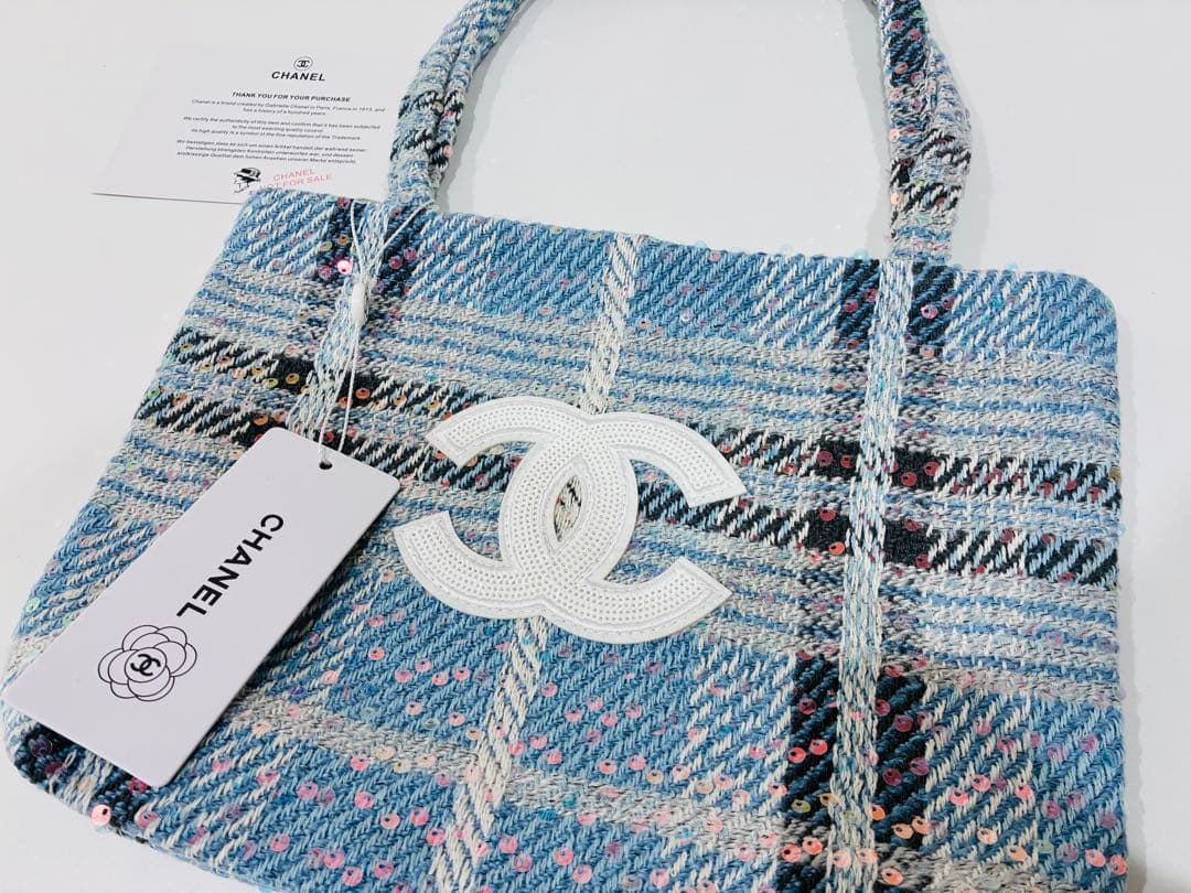 CHANEL トートバッグ シャネルノベルティ　バッグ　ショルダーバッグ　青