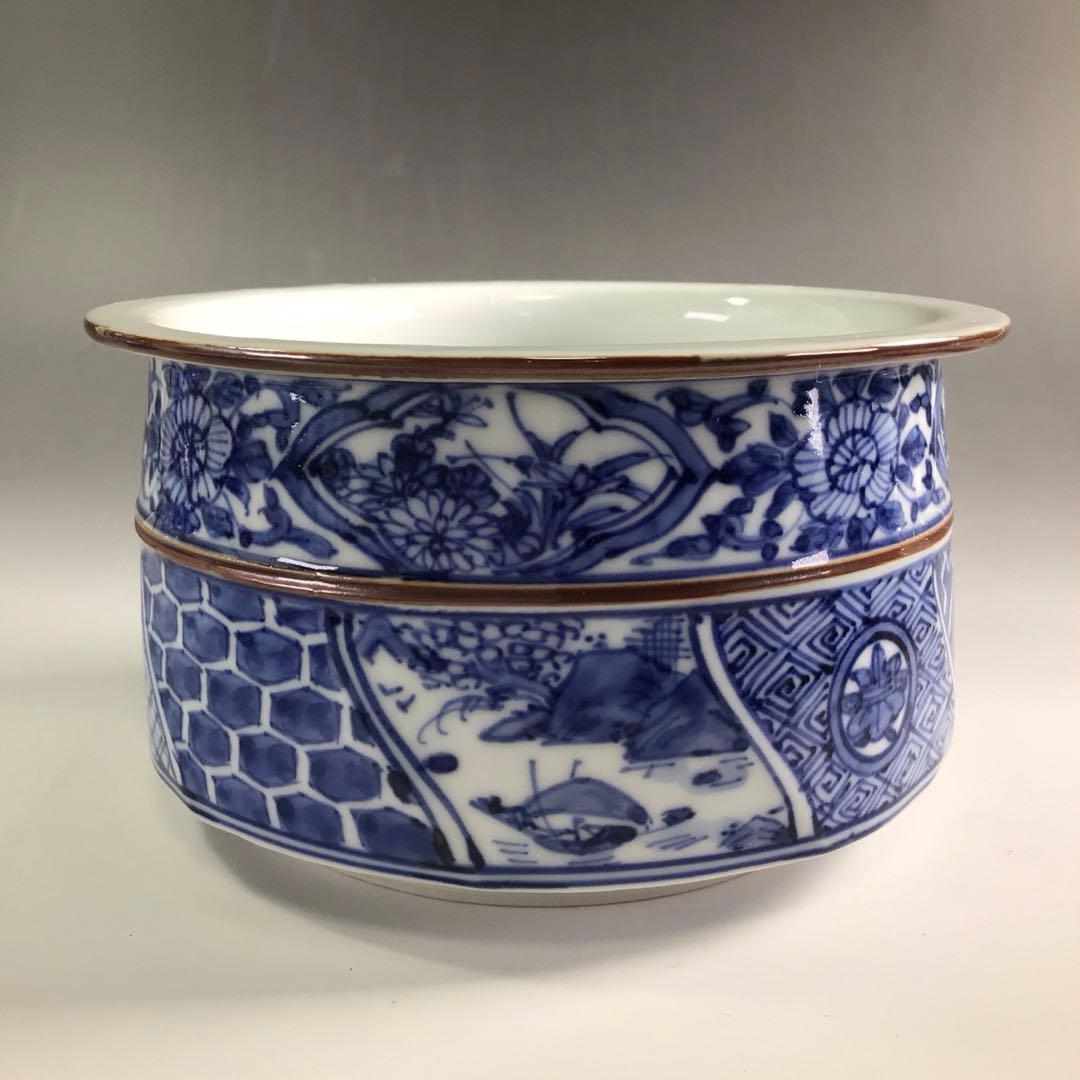 Ｒ１１７　皆具　『平安　昭阿弥造』『青華祥瑞腰捻』『台子皆具』　共箱　茶道具