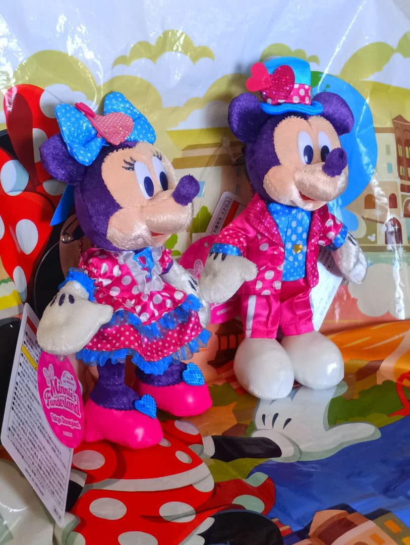 ディズニー　パルパルーザ　ぬいぐるみバッジ　ミッキー　ミニー