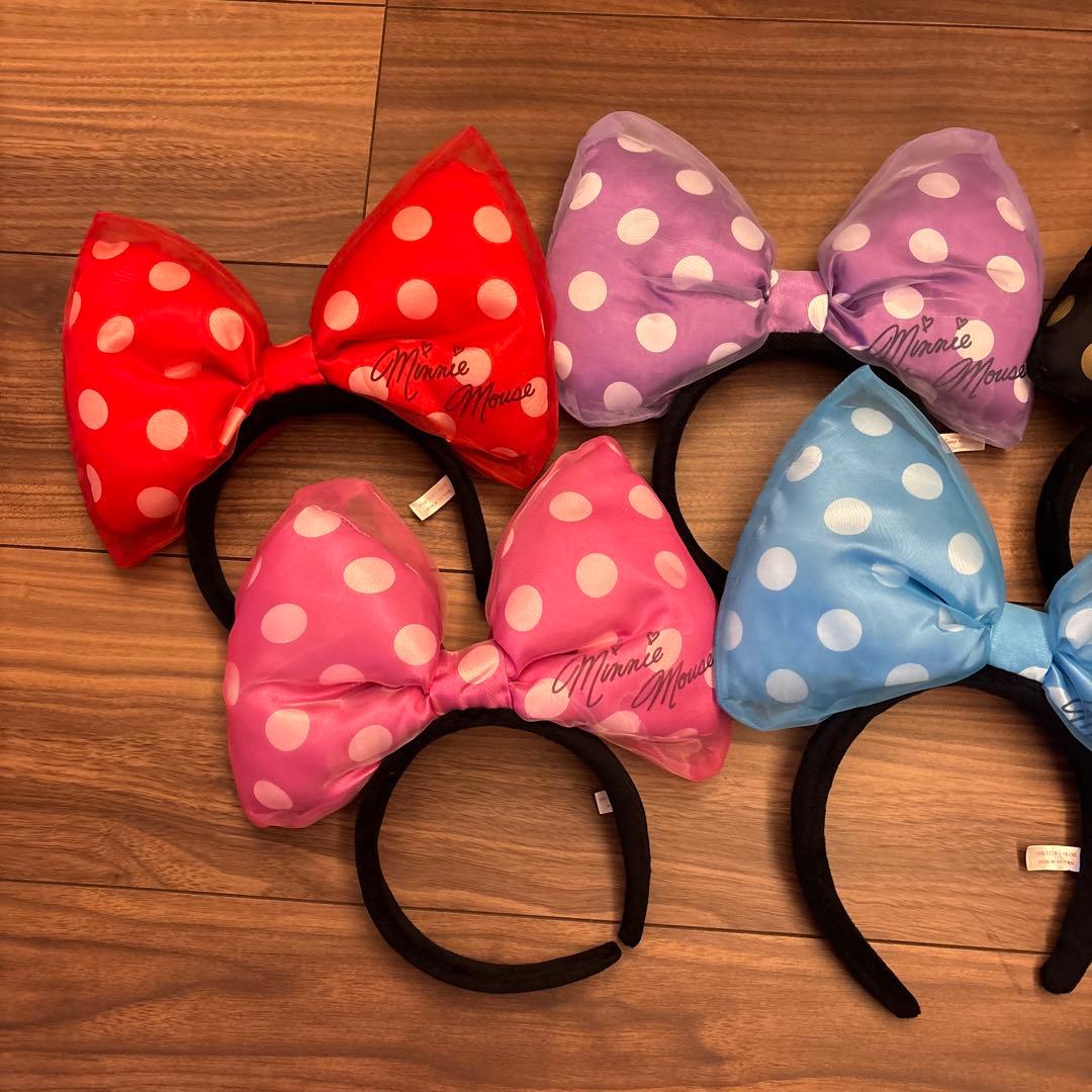 東京ディズニーリゾート　ミニー　水玉　ビッグリボンカチューシャ　5色セット