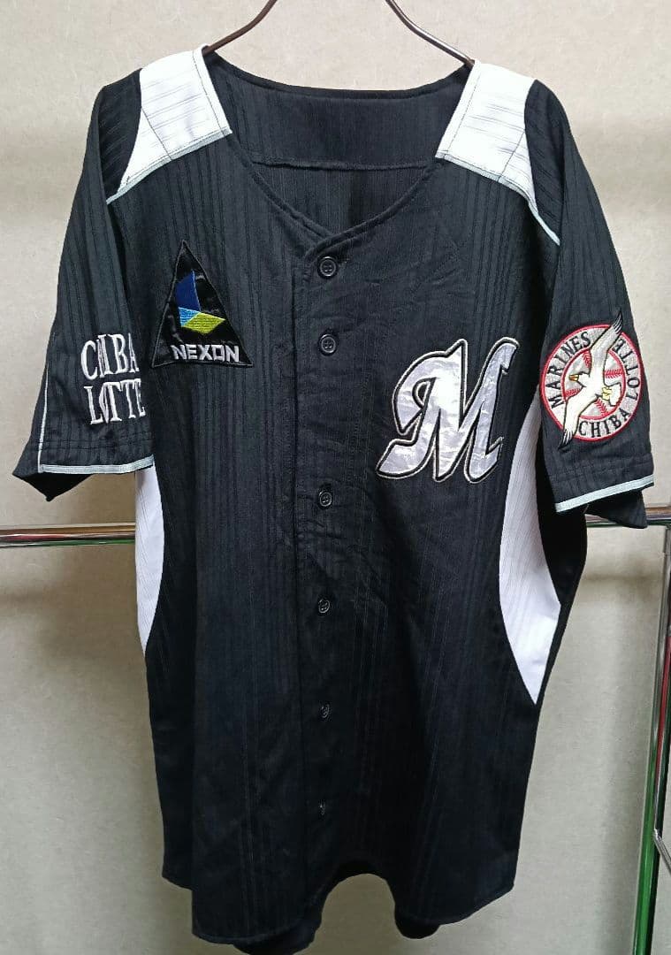 ⭐千葉ロッテ レジェンド・黒木知宏選手 プリントユニフォーム（ビジター／M）⭐