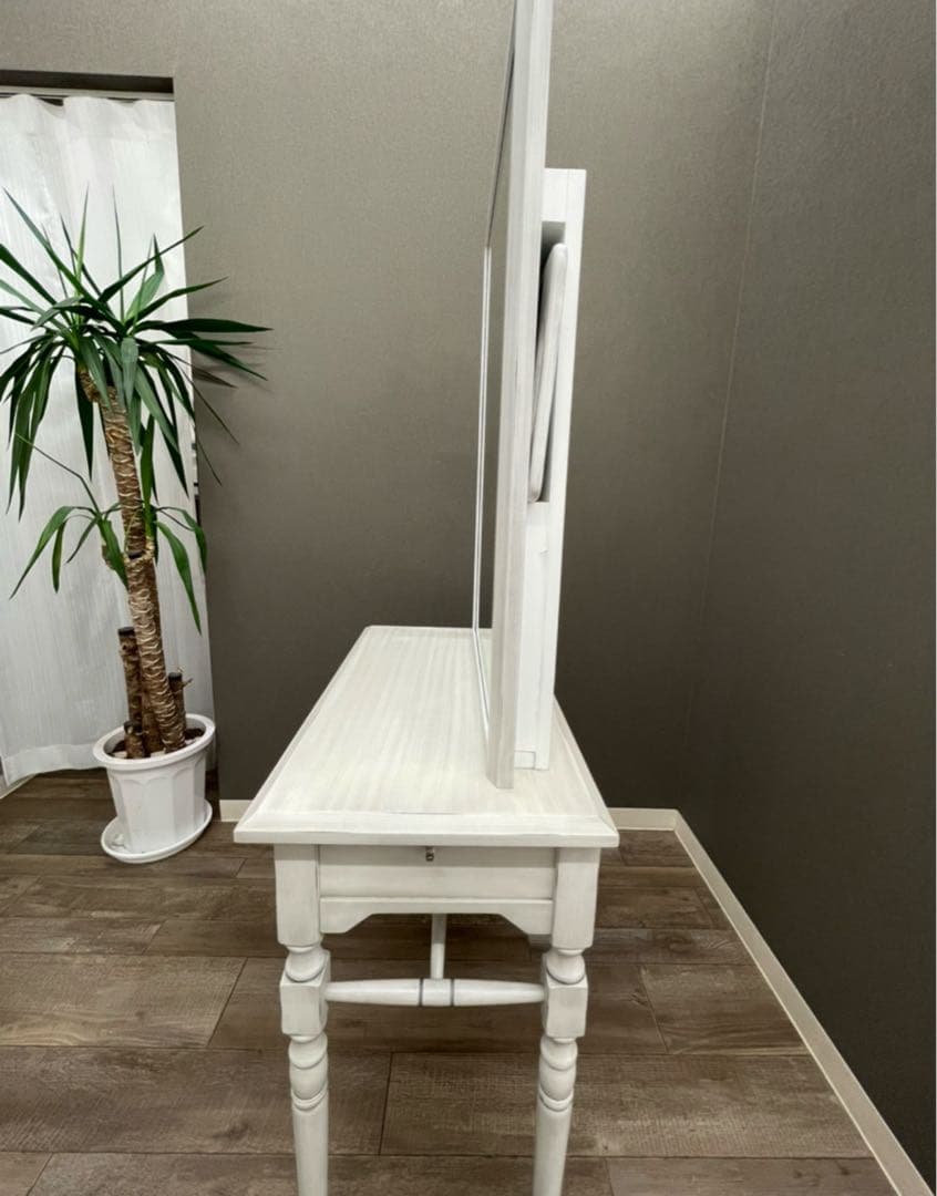 【シャビーシック】天然木製片面ドレッサーLOUISⅡ（ルイⅡ取りに来てくれる方