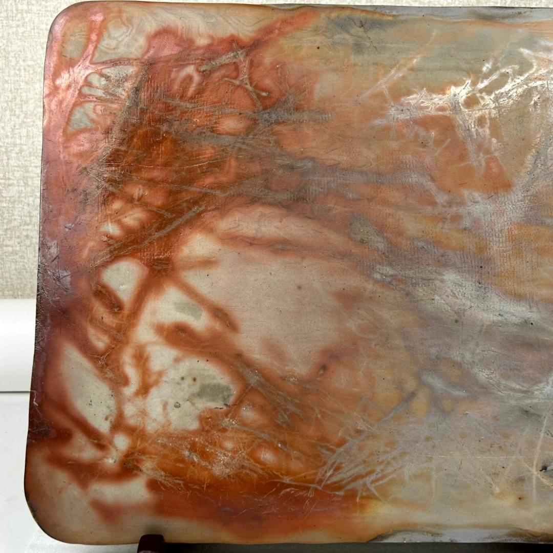 備前焼　末石高仙　陶板　重厚　置物　飾り板　8.2㎏　共箱無し