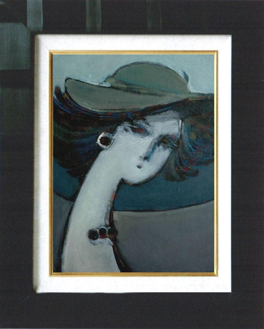 油絵 絵 絵画 インテリア 額付(銀)F4-052213 人物 女性像