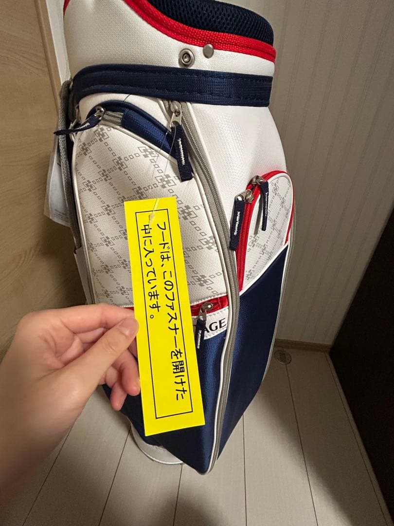 TOUR STAGE キャディバッグ ホワイト/ネイビー/レッド