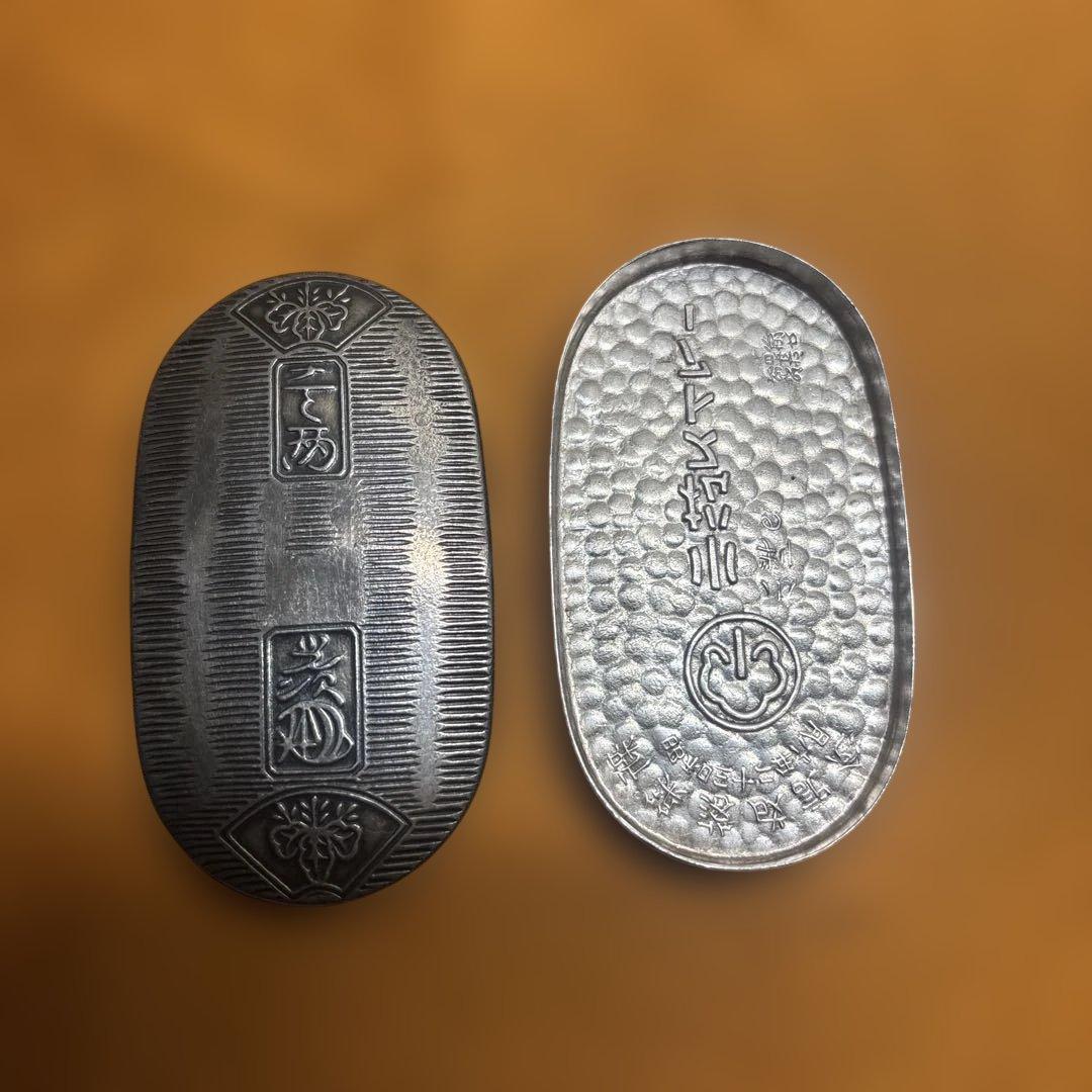 小判型 純銀ようじ入れ 金属工芸 23g