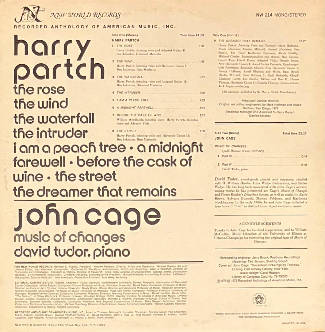 洋楽 Harry Partch / John Cage - The Music Of