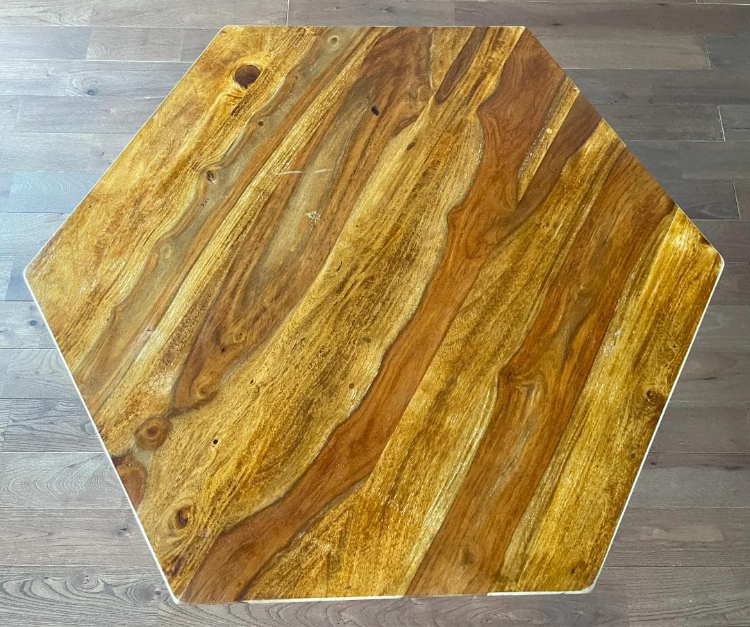 NOCE◎六角形コーヒーテーブルシーシャムウッド×アイアン◎SC-463ノーチェ