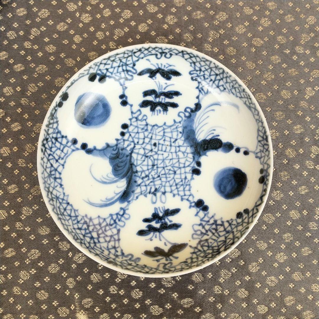 【お値下げしました！】古伊万里　染付　氷裂雪輪文　皿