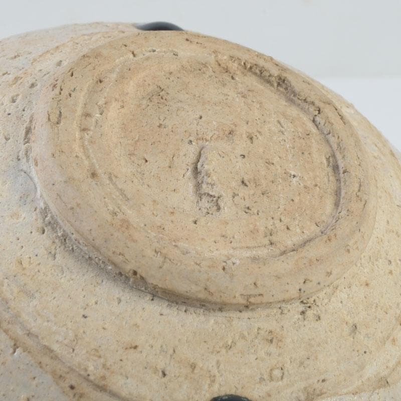 茶道具　人間国宝　荒川豊蔵作　織部　茶碗　共箱　V　9619