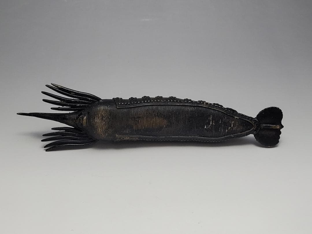 古銅造 えび型 置物 明清時代 幅約17.5㎝