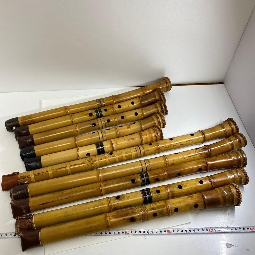 昌香在銘　銀三線竹製尺八　10本入　ハードケース付　トカチ東な8-0111☆2F