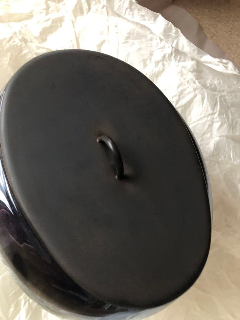 益田芳徳氏作　硝子の水指　共箱入