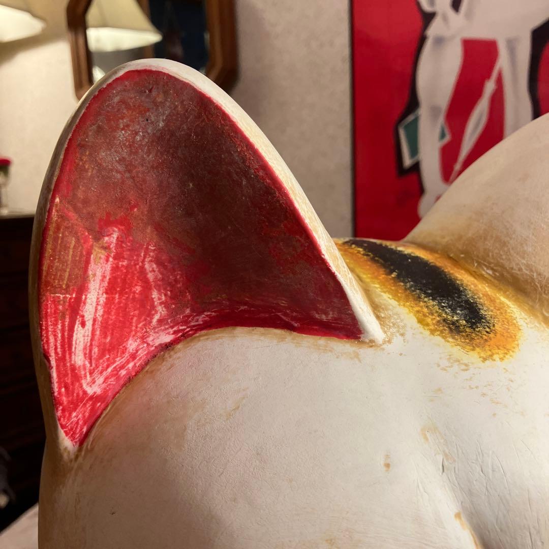 【ヴィンテージ】招き猫 陶器製 約50cm