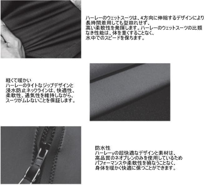 サイズMS ハーレー3/2mm チェストジップ　　フルスーツ　ウェットスーツ