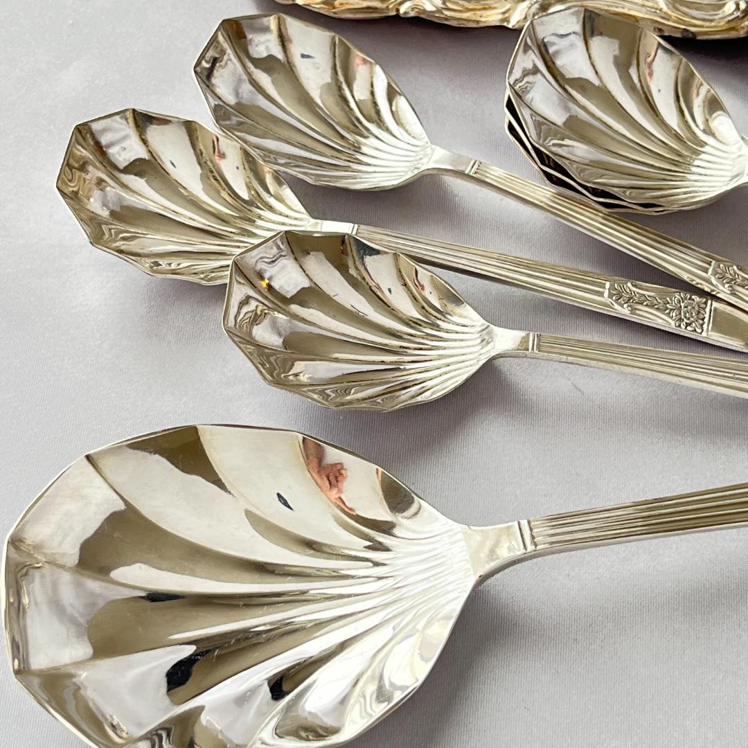 【Ryals】 アールデコのアイスクリームセット 7本　サーバー