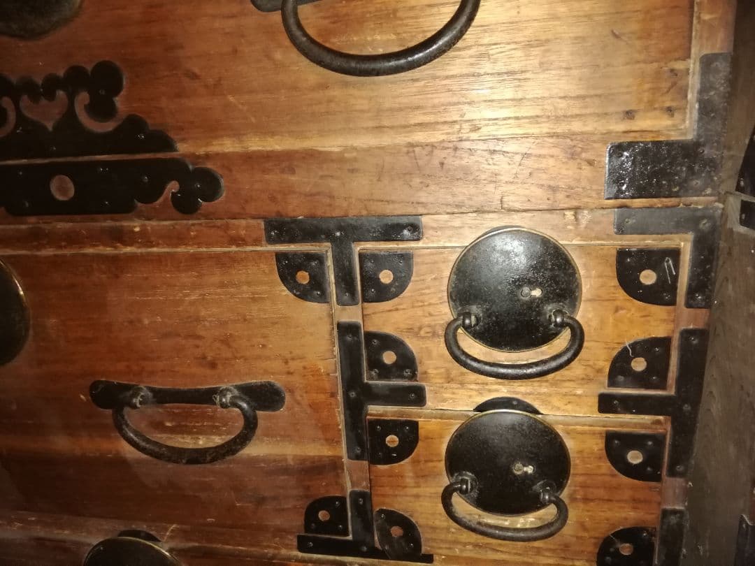 木製伝統的和風箪笥 5引き出し、2セット及び3セット