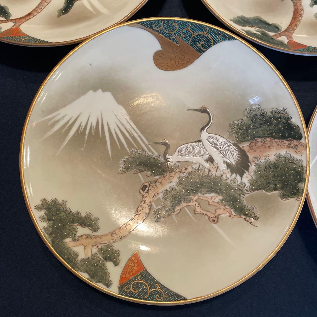 時代物『九谷焼』「八寸皿」五枚セット