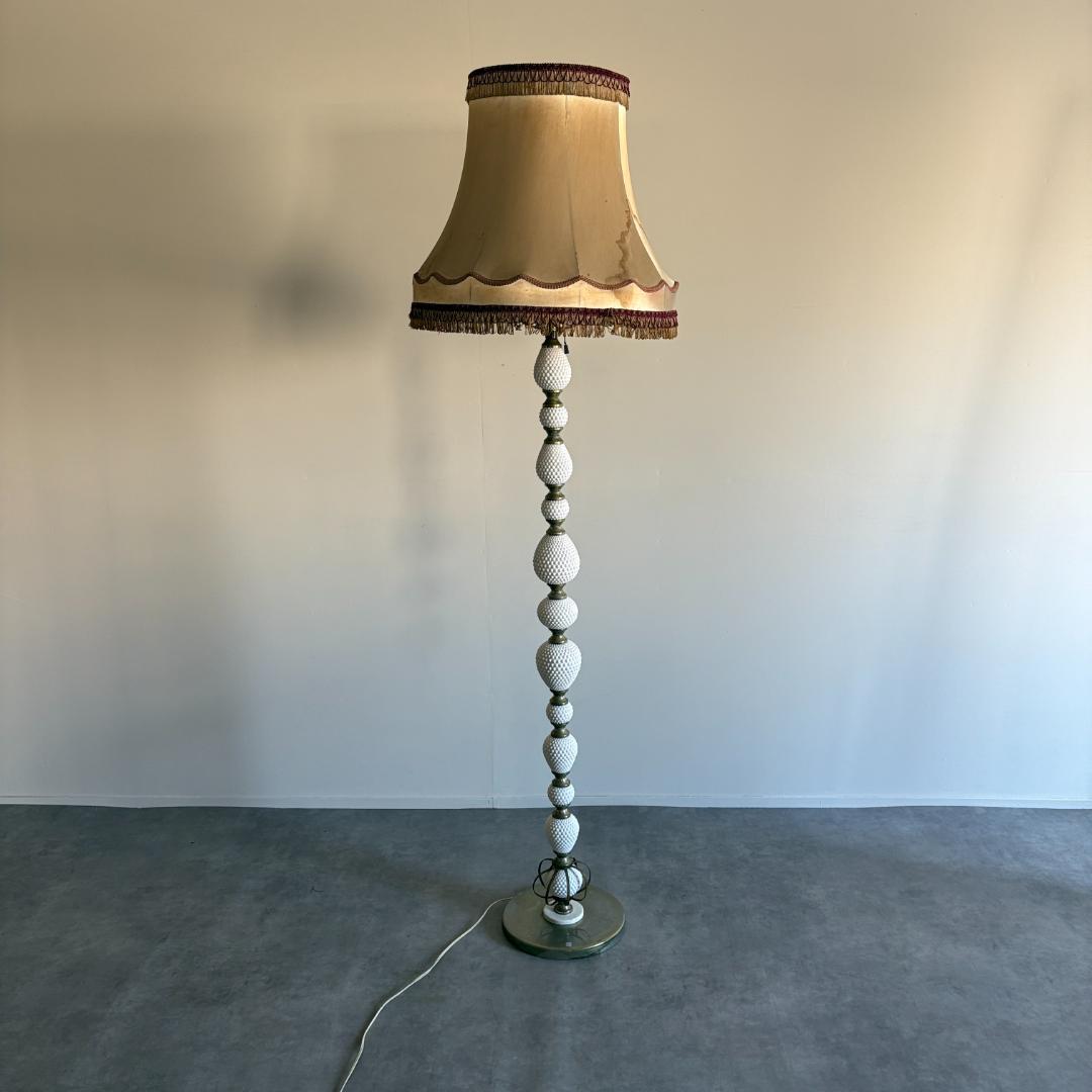 アンティーク 真鍮×セラミック スタンドライト