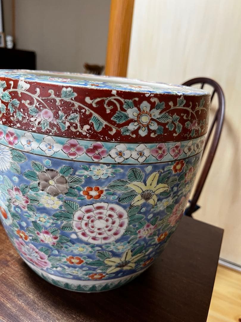 最終値下げ 色絵　伊万里十錦手あぶり火鉢