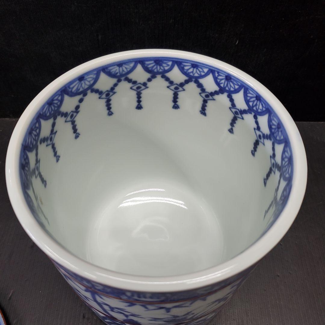 京焼 祥瑞 水指 福寿 松竹梅図 加藤藤城作 茶道具 94