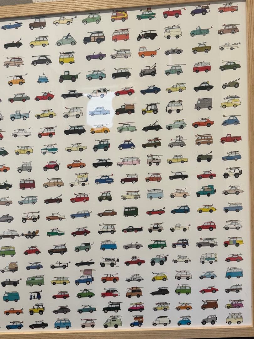 サーフィン　車　ケビン・バトラー　アートワーク壁掛けフレーム