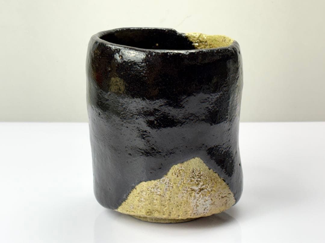 楽焼【佐々木昭楽】造 光悦写『寒月』筒茶碗 共箱共布R811179