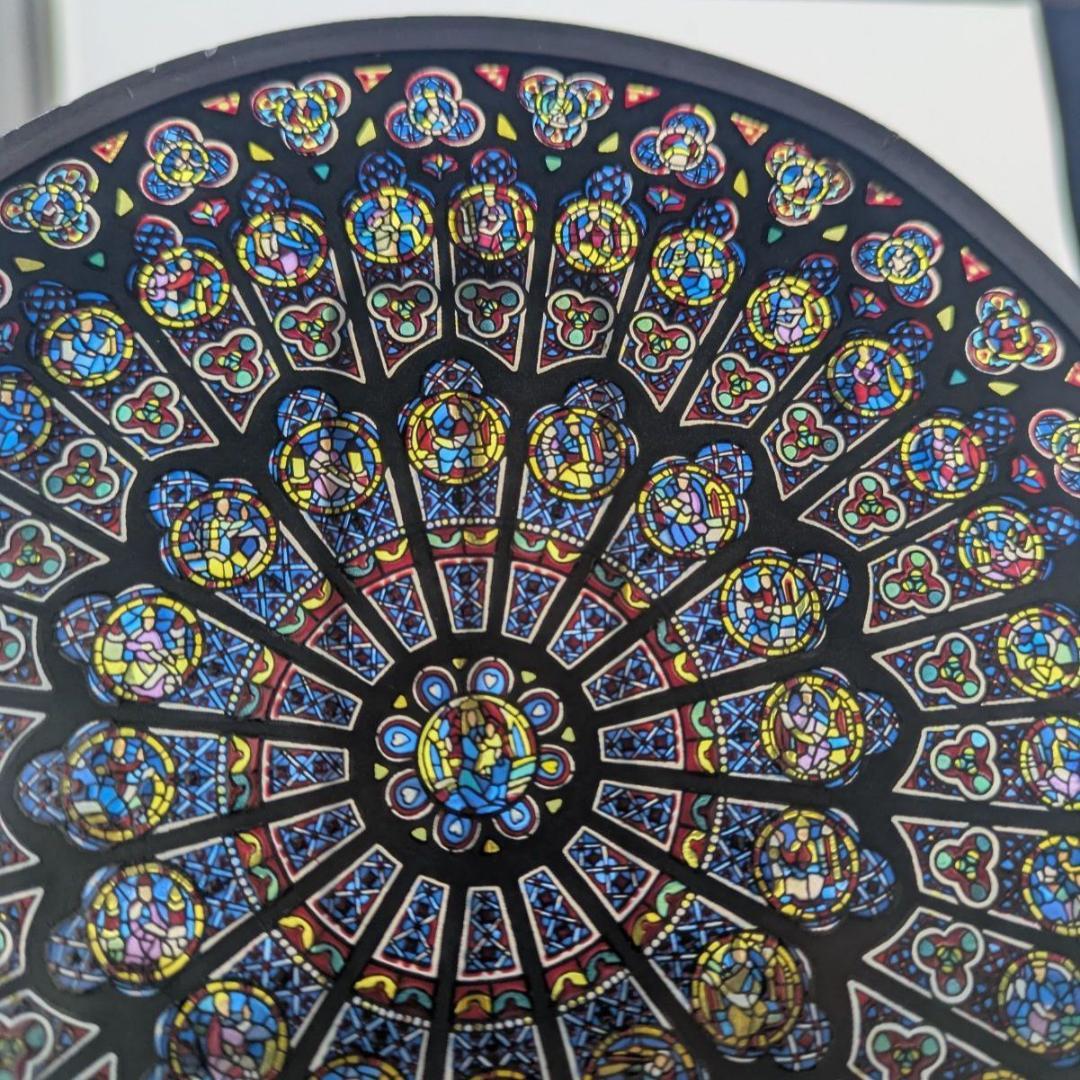 グラスマスターズ社 ノートルダム大聖堂 バラ窓 ステンドグラス 16.7cm