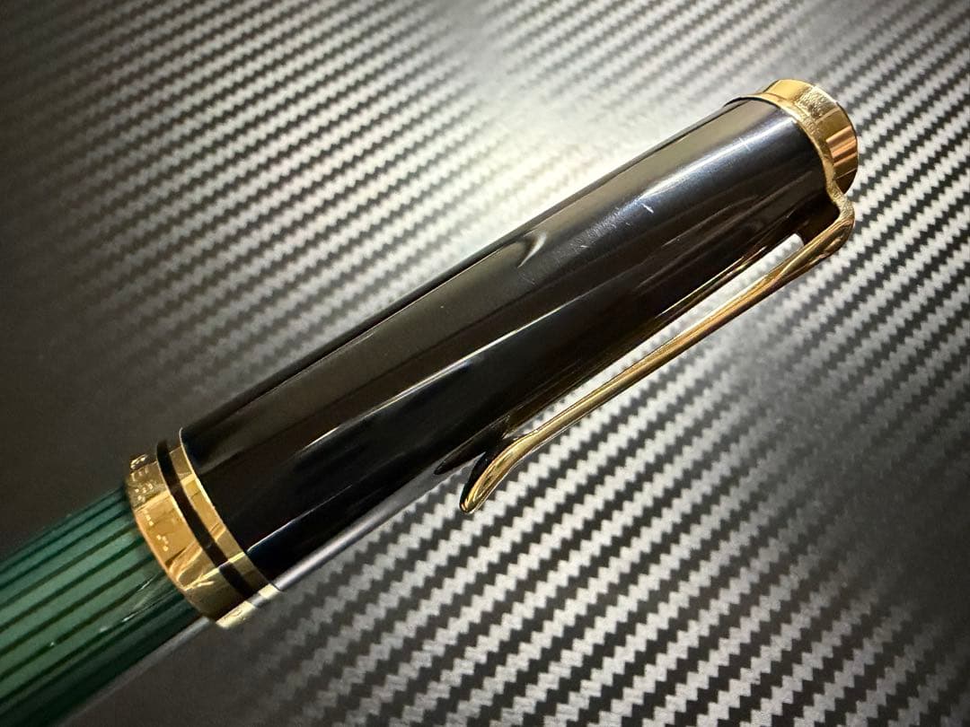 未使用に近い ペリカン PF刻印 スーベレーン M800 緑縞 BB 万年筆