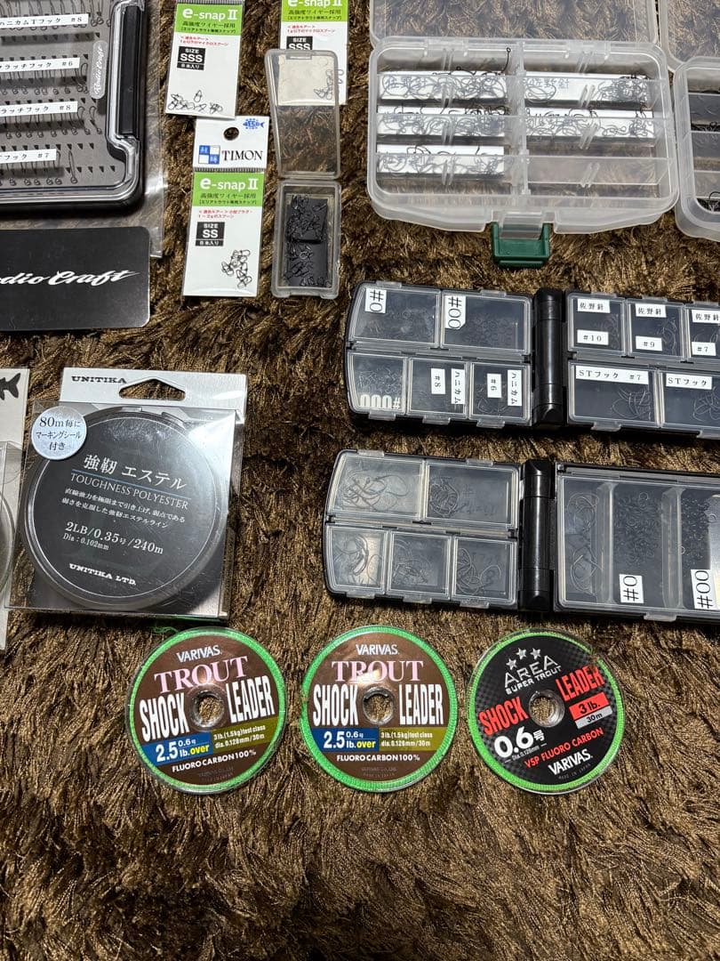 エリアトラウト フック&フックケース&ライン等 トラウトツールまとめ売り
