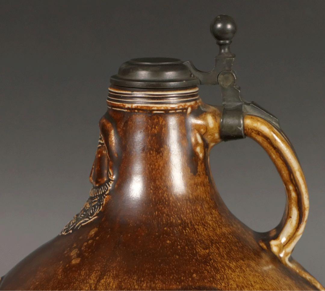 【ドイツ 塩釉 髭徳利 】びけ徳利 民芸 民藝 柳宗悦 陶磁器 ワインデカンター